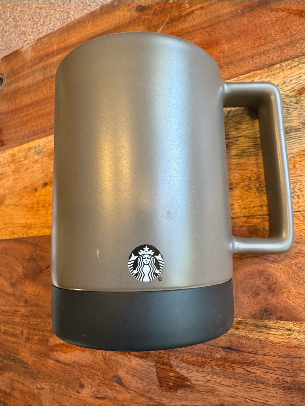 Starbucks Matte Gray and Rubber Bottom Insulated Mug & Top